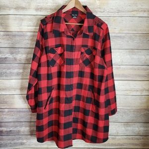 City Chic buffalo check plaid flannel shirt dress